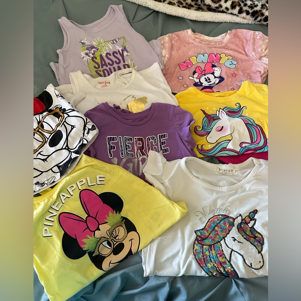 Girls T-shirts and Tank Tops. Set of 8.  SOLD